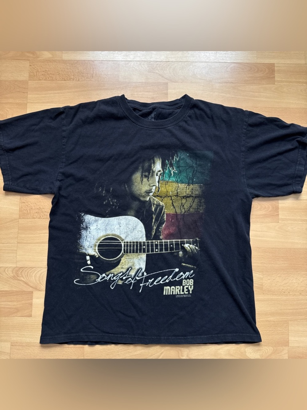 Bob Marley Y2K 2008 'Songs of Freedom' Black Graphic T-Shirt Men’s Size Large